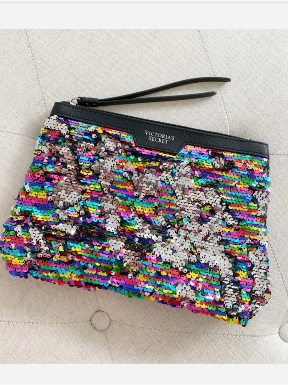 Victoria's Secret Rainbow Sequin Wristlet Clutch